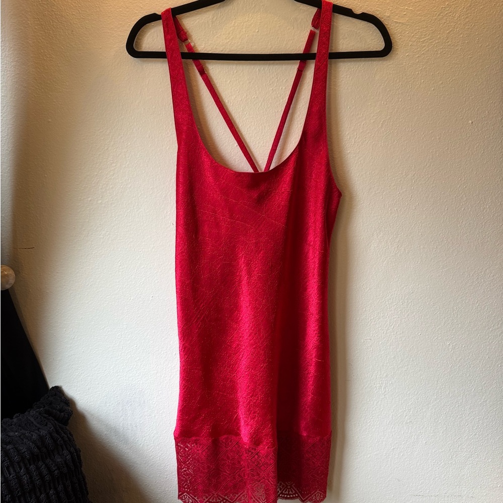 Victoria’s Secret gold label red slip dress